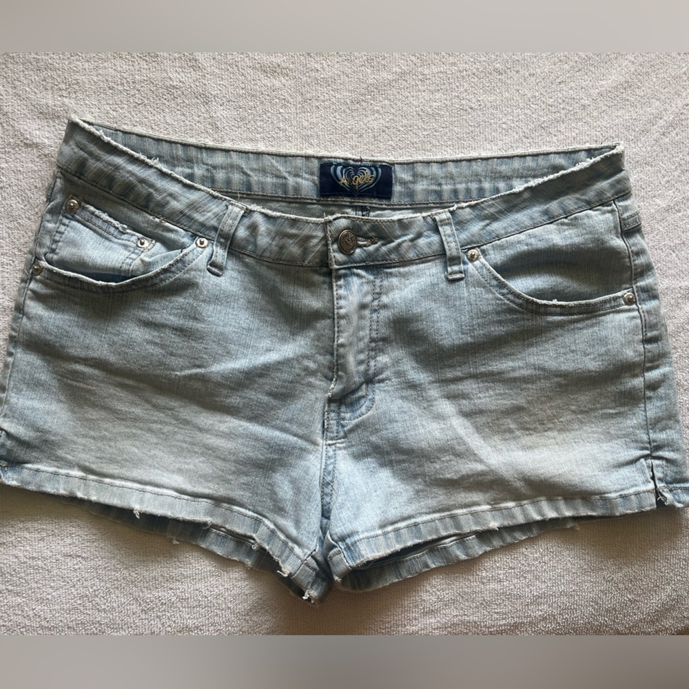 Angels Light Blue Denim Shorts